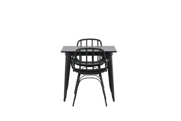 Tempe Matgrupp 80 cm Rektangulär med 2 Dyrön stolar - Svart - Products - Möbler - Bord & matgrupp - Matgrupp