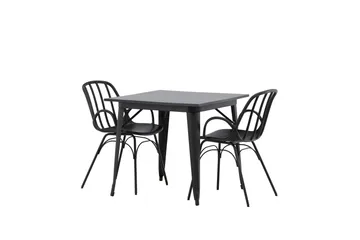 Tempe Matgrupp 80 cm Rektangulär med 2 Dyrön stolar - Svart - Products - Möbler - Bord & matgrupp - Matgrupp
