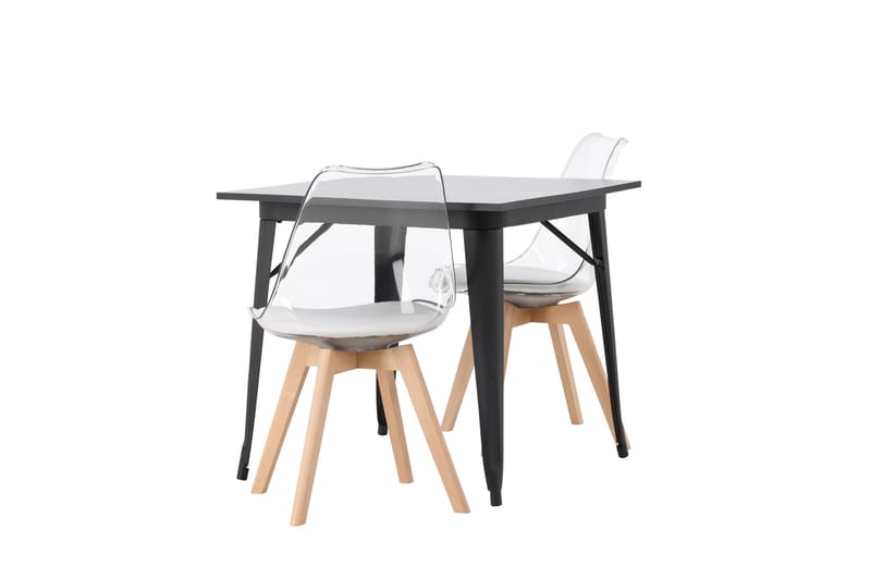 Tempe Matgrupp 80 cm Rektangulär med 2 Edvin stolar - Svart - Products - Möbler - Bord & matgrupp - Matgrupp