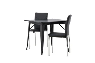 Tempe Matgrupp 80 cm Rektangulär med 2 Lily stolar - Svart - Products - Möbler - Bord & matgrupp - Matgrupp