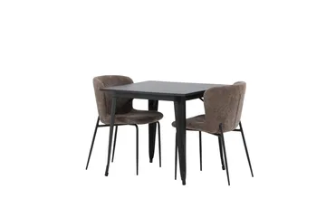 Tempe Matgrupp 80 cm Rektangulär med 2 Modesto stolar - Svart - Products - Möbler - Bord & matgrupp - Matgrupp