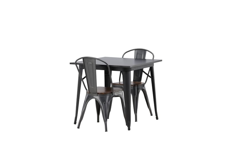Tempe Matgrupp  80 cm Rektangulär med 2 Tempe stolar - Mörkgrå - Products - Möbler - Bord & matgrupp - Matgrupp