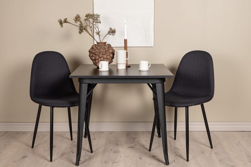 Tempe Matgrupp 80 cm Rektangulär med 2 Polar stolar - Svart - Products - Möbler - Bord & matgrupp - Matgrupp