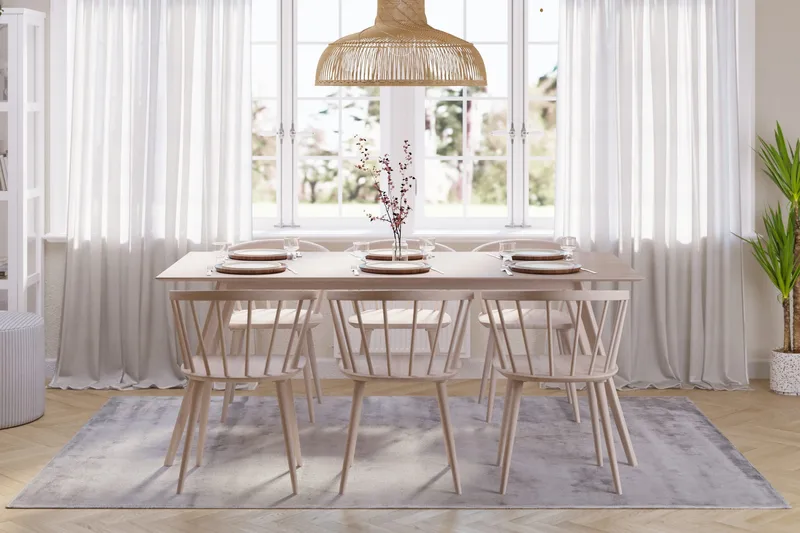 Tyrö Rektangulär Matbord & köksbord 190x90 cm Askträ - Whitewash - Products - Möbler - Bord & matgrupp - Matbord & köksbord