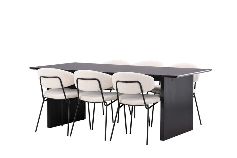 Vail Matgrupp 200 cm Rektangulär med 6 Chico Stolar - Svart - Products - Möbler - Bord & matgrupp - Matgrupp
