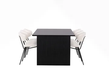 Vail Matgrupp 200 cm Rektangulär med 6 Chico Stolar - Svart - Products - Möbler - Bord & matgrupp - Matgrupp