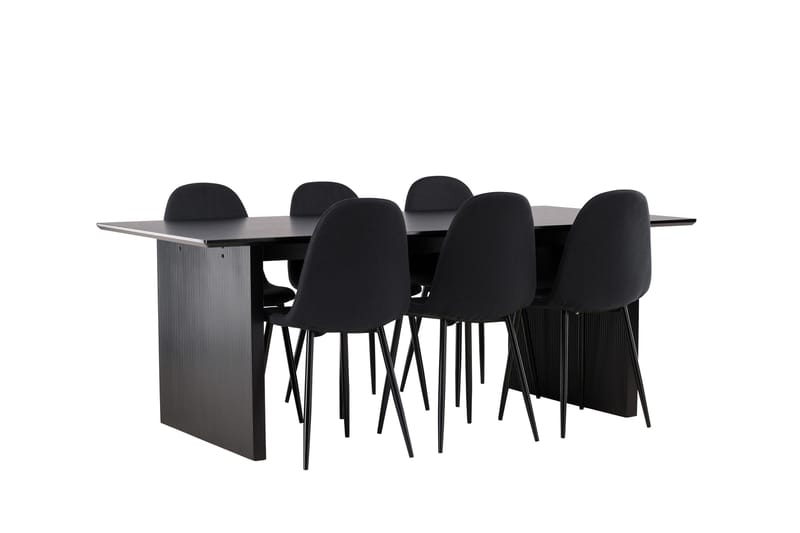 Vail Matgrupp 200 cm Rektangulär med 6 Polar stolar - Svart - Products - Möbler - Bord & matgrupp - Matgrupp