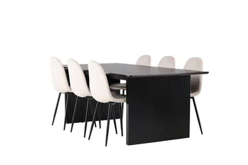 Vail Matgrupp 200 cm Rektangulär med 6 Polar stolar - Beige - Products - Möbler - Bord & matgrupp - Matgrupp