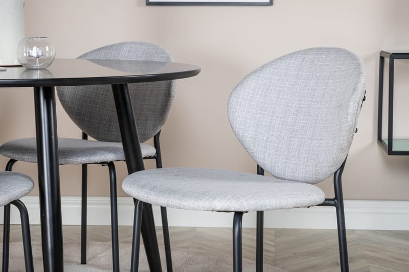 Vault Matgrupp 100 cm Rund med 4 Vault stolar - Svart - Products - Möbler - Bord & matgrupp - Matgrupp