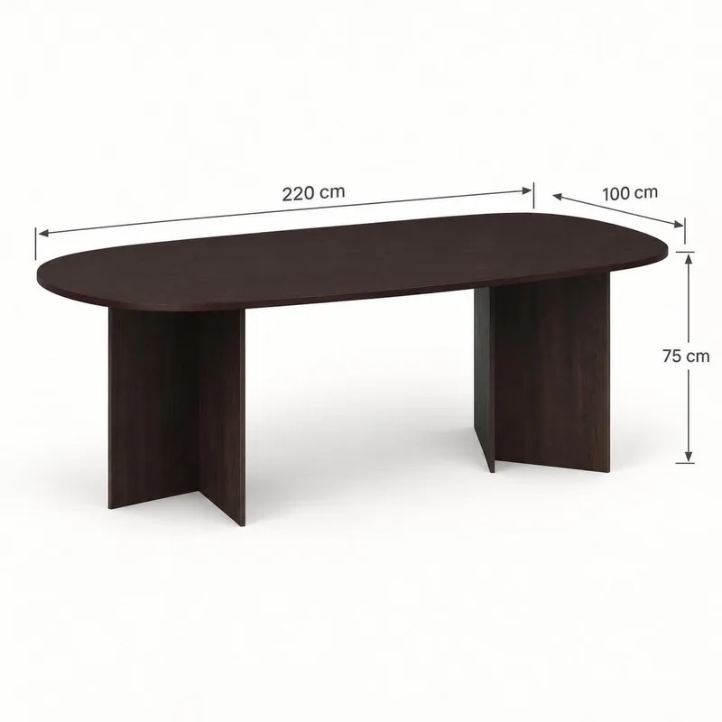 Vera Matbord Oval 220x100 cm Fanér - Rökt ek - Products - Möbler - Bord & matgrupp - Matbord & köksbord