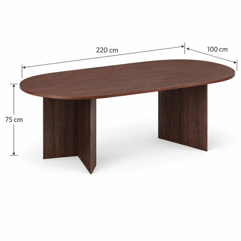 Vera Matbord Oval 220x100 cm Fanér - Valnöt - Products - Möbler - Bord & matgrupp - Matbord & köksbord
