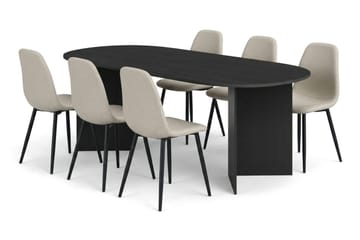 Beige/Svarta metallben - Svart