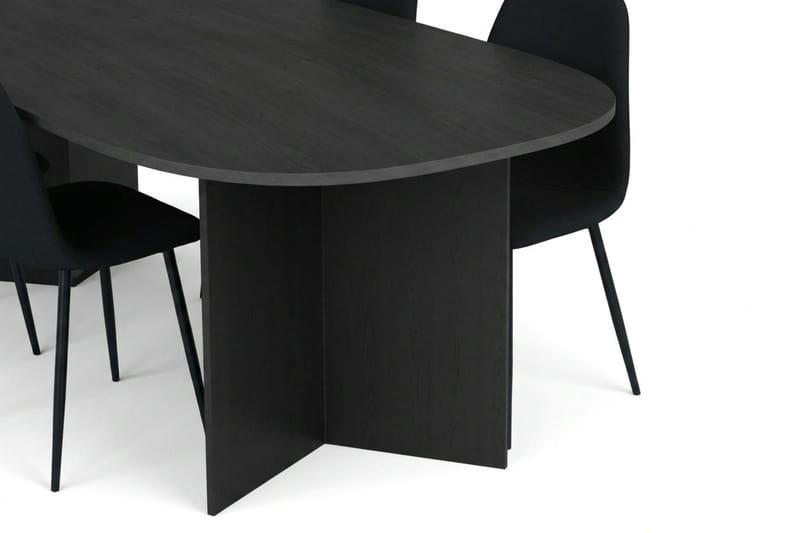 Vera Matgrupp rektangulärt 220 cm Svart med 6 Nibe Matstolar - Svart - Products - Möbler - Bord & matgrupp - Matgrupp