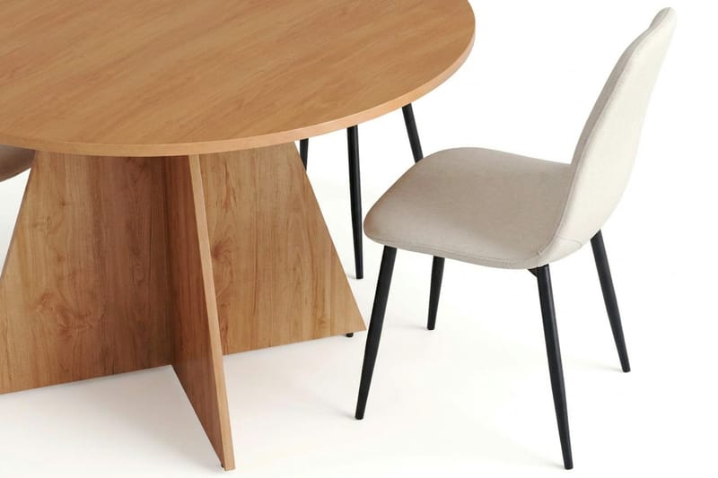 Vera Matgrupp runt 110 cm Ek med 4 Nibe Matstolar - Ek - Products - Möbler - Bord & matgrupp - Matgrupp
