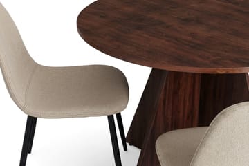 Vera Matgrupp runt 110 cm Valnöt med 4 Nibe Matstolar - Valnöt - Products - Möbler - Bord & matgrupp - Matgrupp