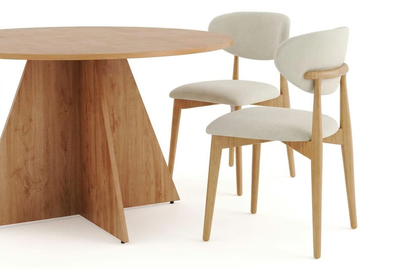 Vera Matgrupp runt 130 cm Ek med 6 Molly Matstolar - Ek - Products - Möbler - Bord & matgrupp - Matgrupp