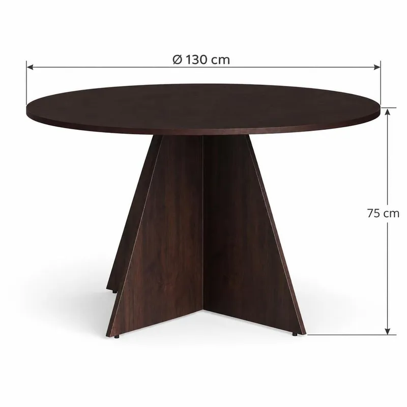 Vera Runt Matbord ø130 cm Fanér - Rökt ek - Products - Möbler - Bord & matgrupp - Matbord & köksbord