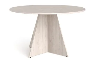 Vera Runt Matbord ø130 cm Fanér, Vitlaserad ek