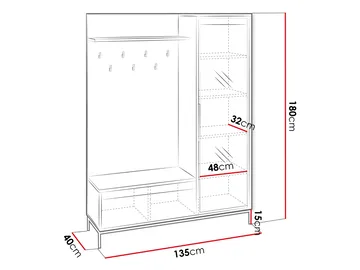 Bjurholm Hallmöbelset 180 cm - Products - Möbler - Hallmöbler - Möbelset för hall & entre
