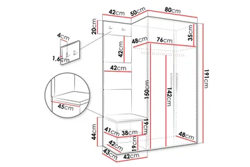 Farosa Hallmöbelset - Vit/Svart - Products - Möbler - Hallmöbler - Möbelset för hall & entre
