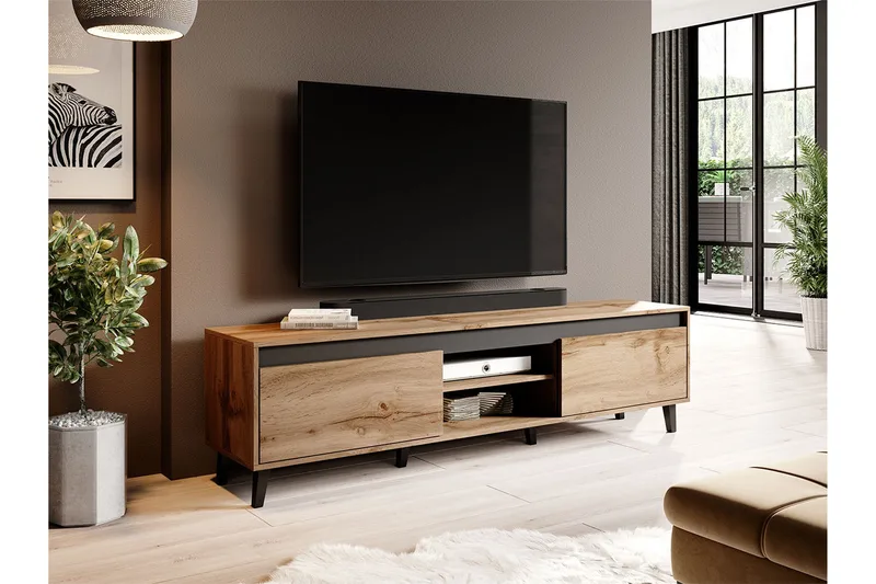 Amshyttan Tv-bänk 170 cm - Natur/Antracit - Products - Möbler - TV- & Mediamöbler - TV bänk & mediabänk