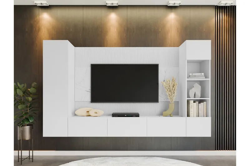 Bernice Tv-skåp 260x38 cm - Vit - Products - Möbler - TV- & Mediamöbler - TV-möbelset