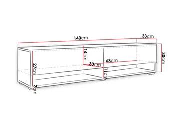 Brya TV-bänk 140x31x30 cm - Beige/Vit - Products - Möbler - TV- & Mediamöbler - TV bänk & mediabänk