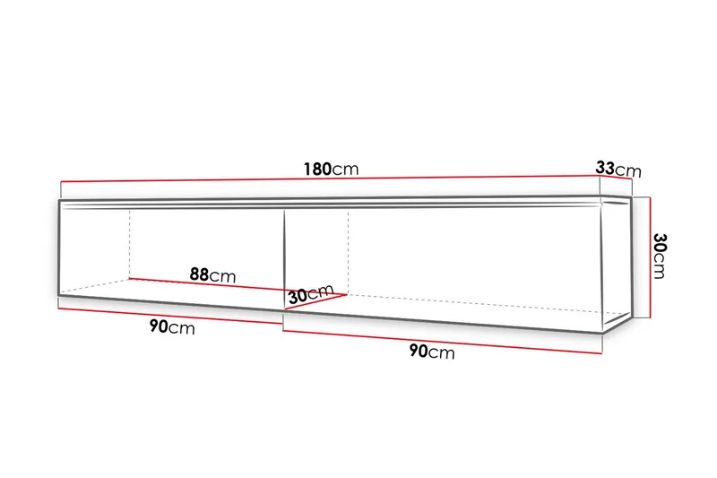 Cuguen Tv-skåp 180 cm Vit LED - Vit - Products - Möbler - TV- & Mediamöbler - TV bänk & mediabänk