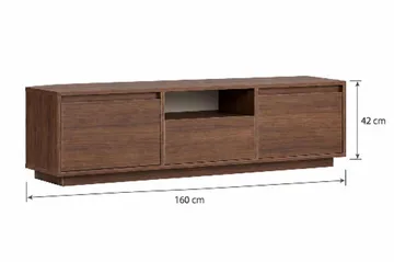 Domar Tv-bänk med Förvaring 160 cm - Valnöt - Products - Möbler - TV- & Mediamöbler - TV bänk & mediabänk