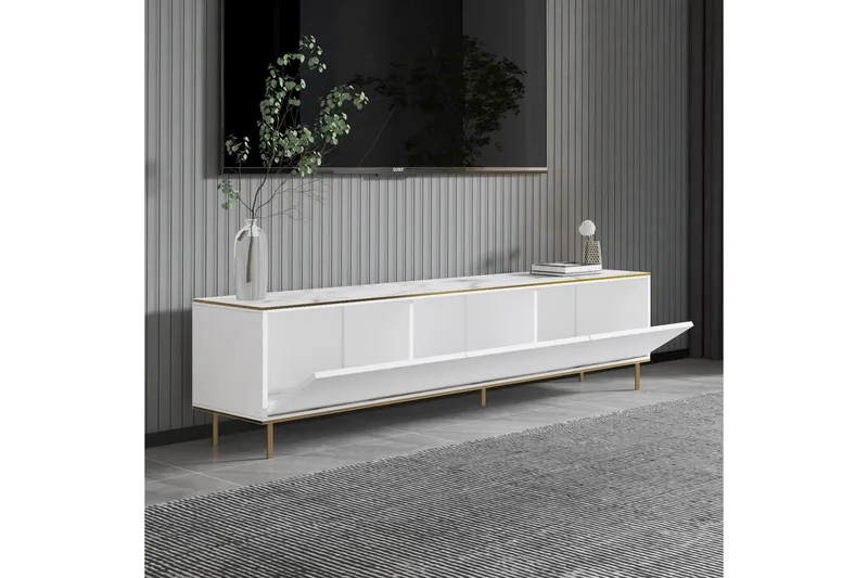Imaj Tv-bänk 180 cm - Vit marmor/Guld - Products - Möbler - TV- & Mediamöbler - TV bänk & mediabänk
