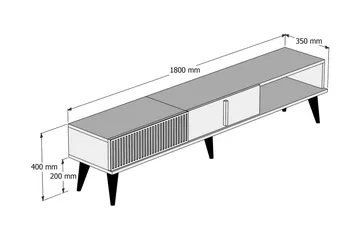 Lissione Tv-bänk 180 cm - Mörkbrun/Vit - Products - Möbler - TV- & Mediamöbler - TV bänk & mediabänk