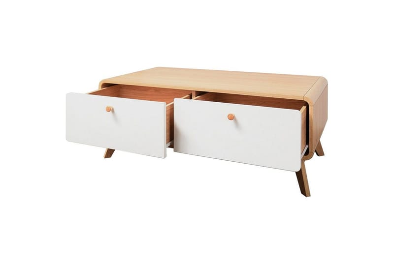Lowboard Cassie 100x51x40 cm, Ek/Vit - 100x51x40 cm, Ek/Vit - Products - Möbler - TV- & Mediamöbler - TV bänk & mediabänk