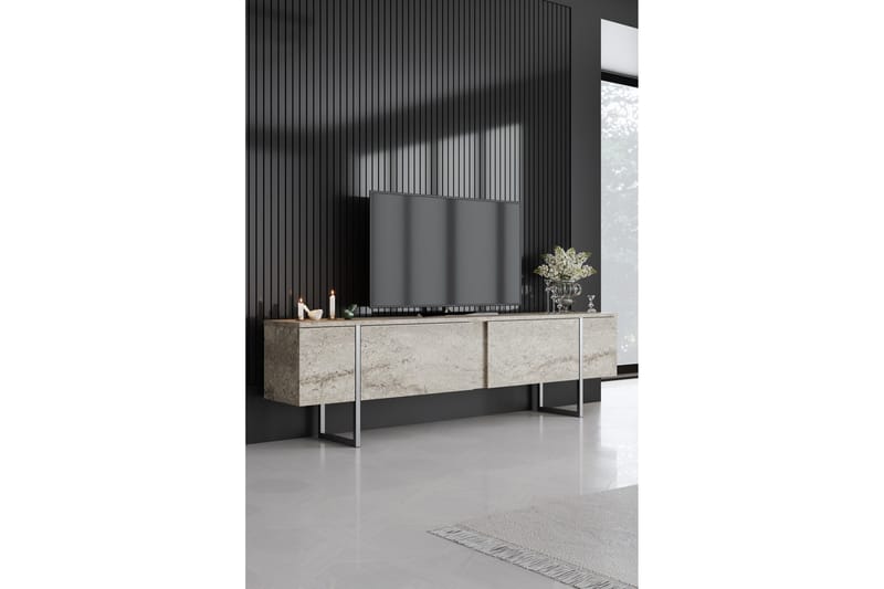 Luxe Tv-bänk 180 cm - Beige/Silver - Products - Möbler - TV- & Mediamöbler - TV bänk & mediabänk
