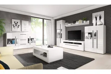 Maricruz TV-bänk 140 cm - Vit/Vit högglans - Products - Möbler - TV- & Mediamöbler - TV bänk & mediabänk