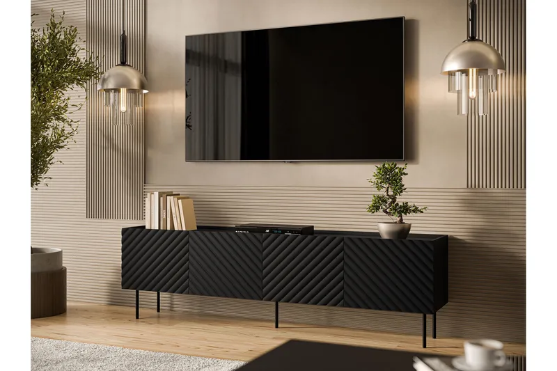 Munkedal Tv-bänk 200 cm - Svart - Products - Möbler - TV- & Mediamöbler - TV bänk & mediabänk