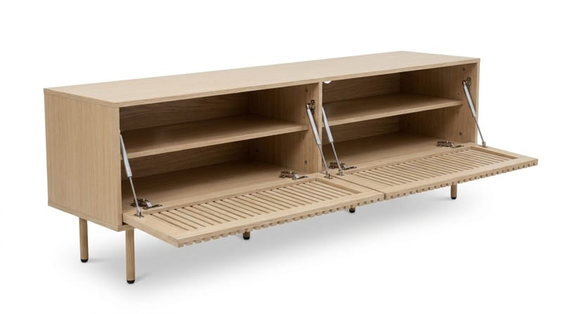 Peyra Ribbad Tv-bänk med Förvaring 200 cm - Ek - Products - Möbler - TV- & Mediamöbler - TV bänk & mediabänk
