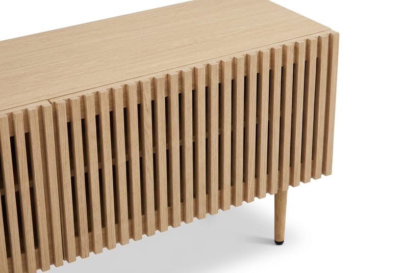 Peyra Ribbad Tv-bänk med Förvaring 200 cm - Ek - Products - Möbler - TV- & Mediamöbler - TV bänk & mediabänk