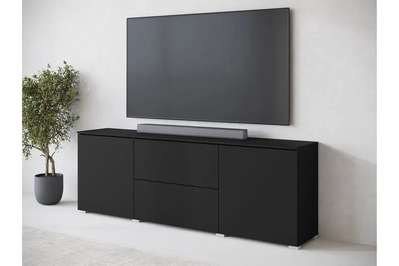 Sherie Tv-bänk 180 cm - Svart - Products - Möbler - TV- & Mediamöbler - TV bänk & mediabänk