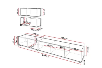Tessan Tv-möbelset - Svart - Products - Möbler - TV- & Mediamöbler - TV-möbelset
