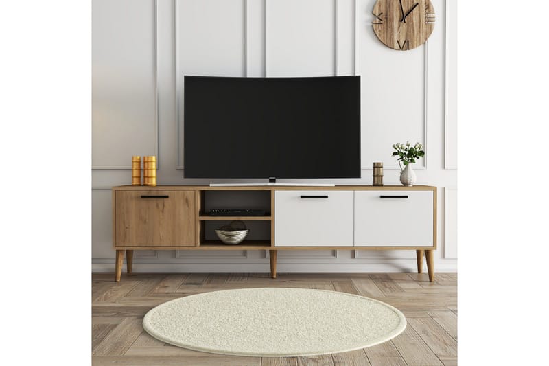 Tv-bänk & mediabänk Essexa Tv-bänk Brun/Vit - Products - Möbler - TV- & Mediamöbler - TV bänk & mediabänk