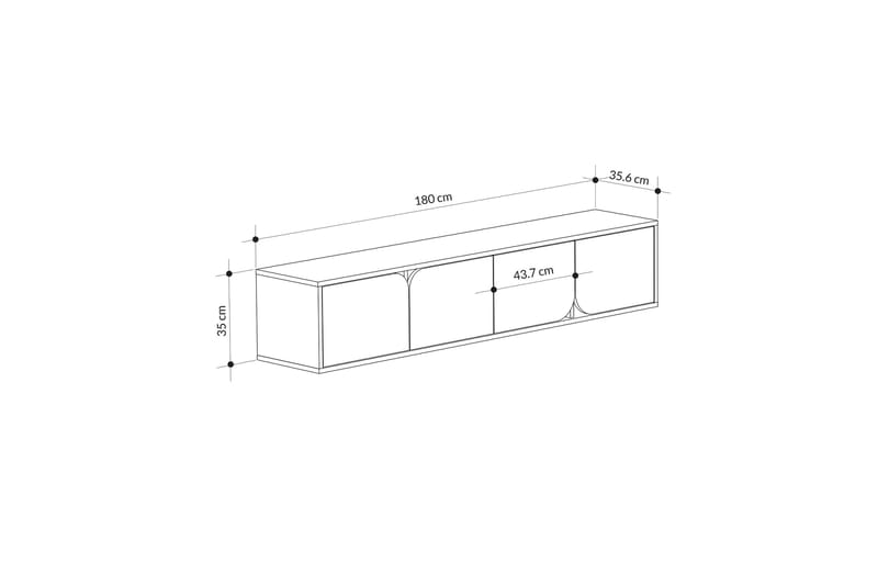 Spark 180 Tv-bänk 180x35,6 cm Svart/Brun - Hanah Home - Products - Möbler - TV- & Mediamöbler - TV bänk & mediabänk