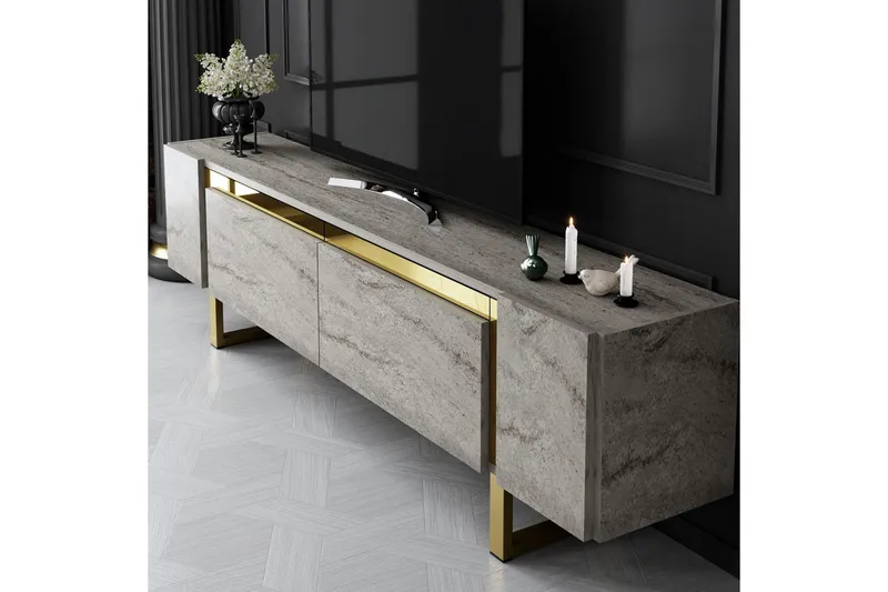 TV-bänk Sozi Travertin / Rany - Travertin / Rany - Products - Möbler - TV- & Mediamöbler - TV bänk & mediabänk