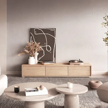 Vägghängd TV-bänk Frida 3 luckor upp - Oljad Ek - Products - Möbler - TV- & Mediamöbler - TV bänk & mediabänk