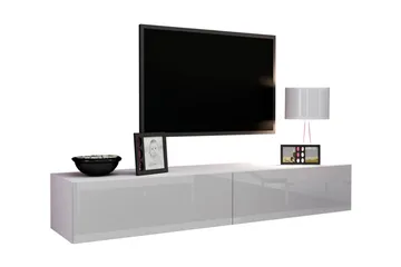 Vasil TV-bänk 180 cm - Vit/Vit Högglans - Products - Möbler - TV- & Mediamöbler - TV bänk & mediabänk