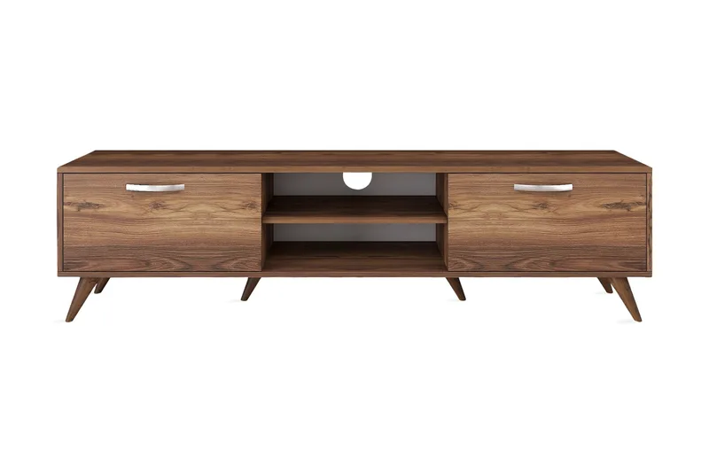 Virkesbo Tv bänk med Förvaring 180 cm, Valnöt / Brun / Rustik