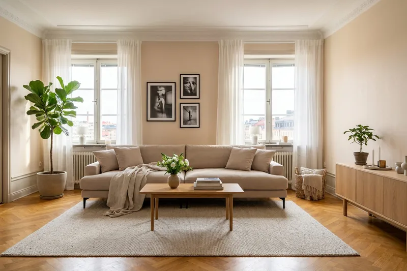 Menard Premium 5-sits Djup Soffa i Tyg - Beige - Products - Möbler - Soffa