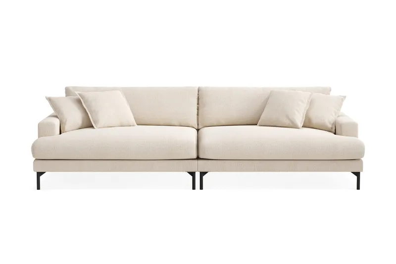 Menard Premium 5-sits Djup Soffa i Chenille, Ljusbeige