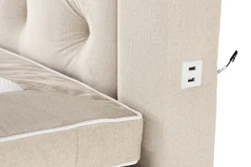 Alessia Komplett Sängpaket med Förvaring LED-belysning 160x200 cm - Biege - Products - Möbler - Säng - Säng med förvaring