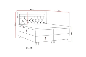 Alessia Komplett Sängpaket med Förvaring LED-belysning 160x200 cm - Biege - Products - Möbler - Säng - Säng med förvaring