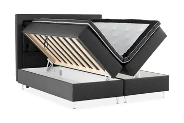 Alessia Komplett Sängpaket med Förvaring LED-belysning 160x200 cm - Svart - Products - Möbler - Säng - Säng med förvaring